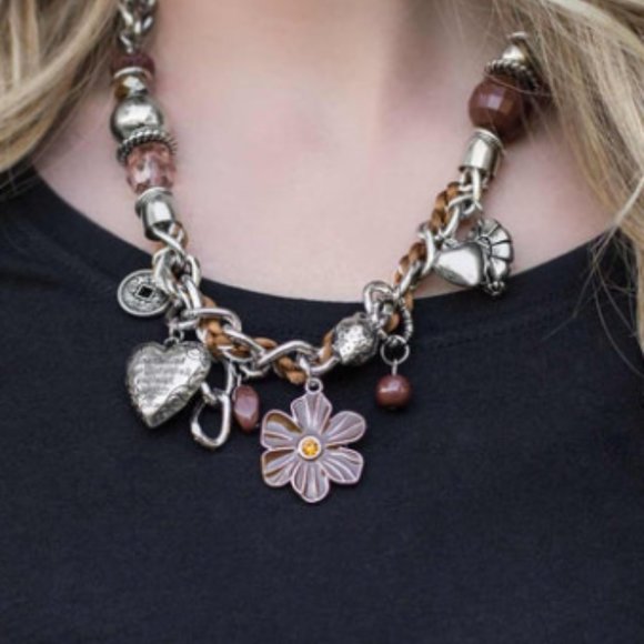 5 For $20 PAPARAZZI "CHARMED I AM SURE" BROWN BLOCKBUSTER NECKLACE & EARRING SET - Picture 1 of 6